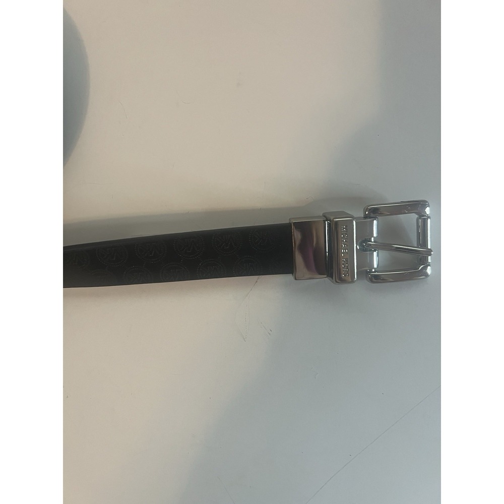 Michael Kors Black Leather Logo Reversible Belt Size Medium